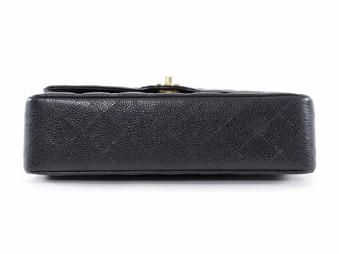 Chanel Black Caviar Leather Medium CC Classic Double Flap Bag GHW