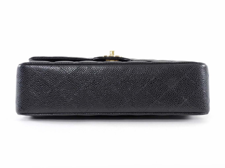 Chanel Black Caviar Leather Medium CC Classic Double Flap Bag GHW