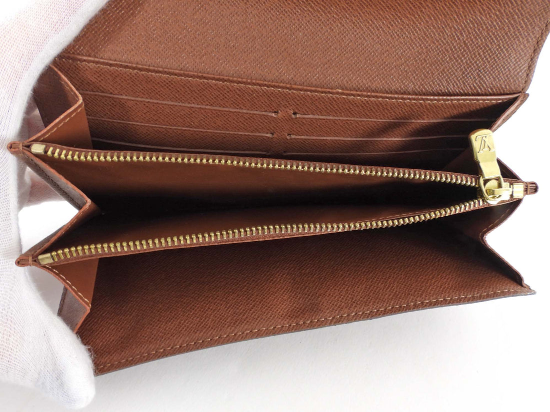 Louis Vuitton Sara Brown Monogram Coated Canvas Long Continental Snap Wallet