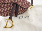 Dior Burgundy Oblique Jacquard Medium Saddle Shoulder Bag