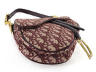 Dior Burgundy Oblique Jacquard Medium Saddle Shoulder Bag