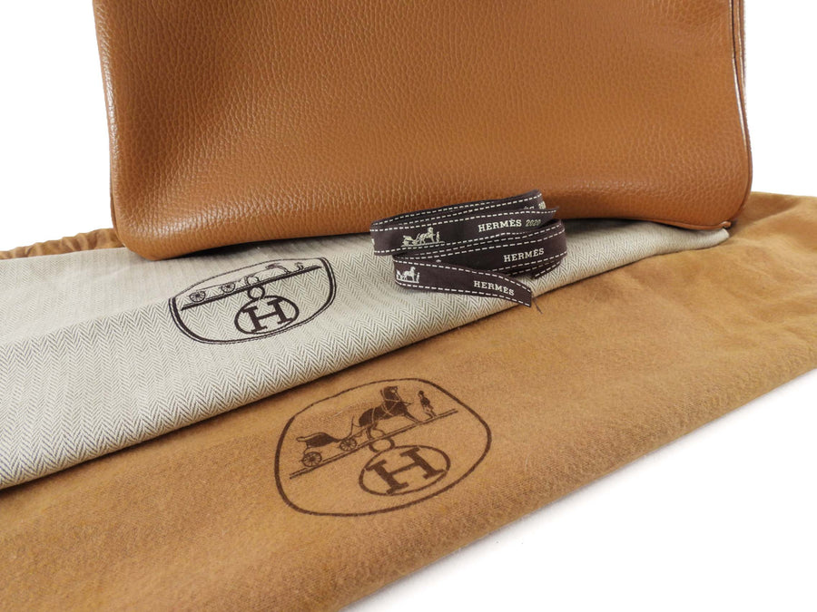 Hermes Vintage 1995 HAC 32 Gold Ardennes Leather Tote Bag GHW