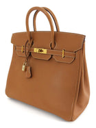 Hermes Vintage 1995 HAC 32 Gold Ardennes Leather Tote Bag GHW