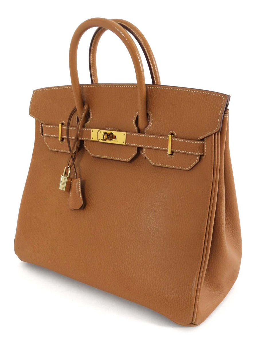 Hermes Vintage 1995 HAC 32 Gold Ardennes Leather Tote Bag GHW