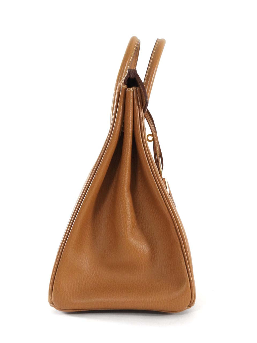 Hermes Vintage 1995 HAC 32 Gold Ardennes Leather Tote Bag GHW
