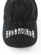 Balenciaga Gothic Script Black Cotton Baseball Cap - 58cm