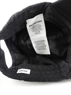 Balenciaga Gothic Script Black Cotton Baseball Cap - 58cm