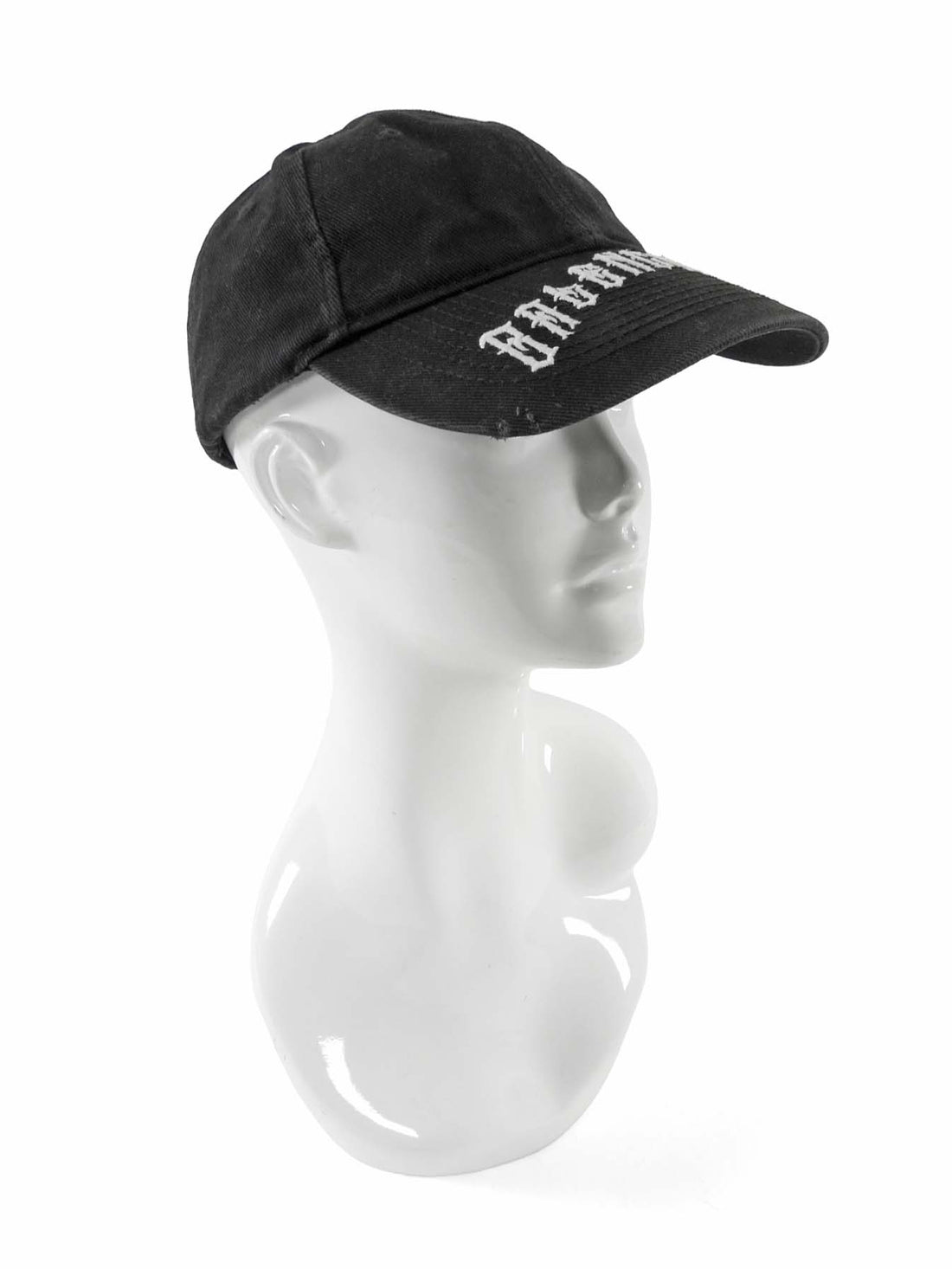 Balenciaga Gothic Script Black Cotton Baseball Cap - 58cm