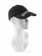 Balenciaga Gothic Script Black Cotton Baseball Cap - 58cm
