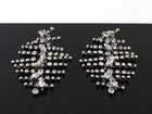 Saint Laurent Crystal Segmented Statement Clip Earrings
