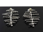 Saint Laurent Crystal Segmented Statement Clip Earrings