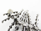 Saint Laurent Crystal Segmented Statement Clip Earrings