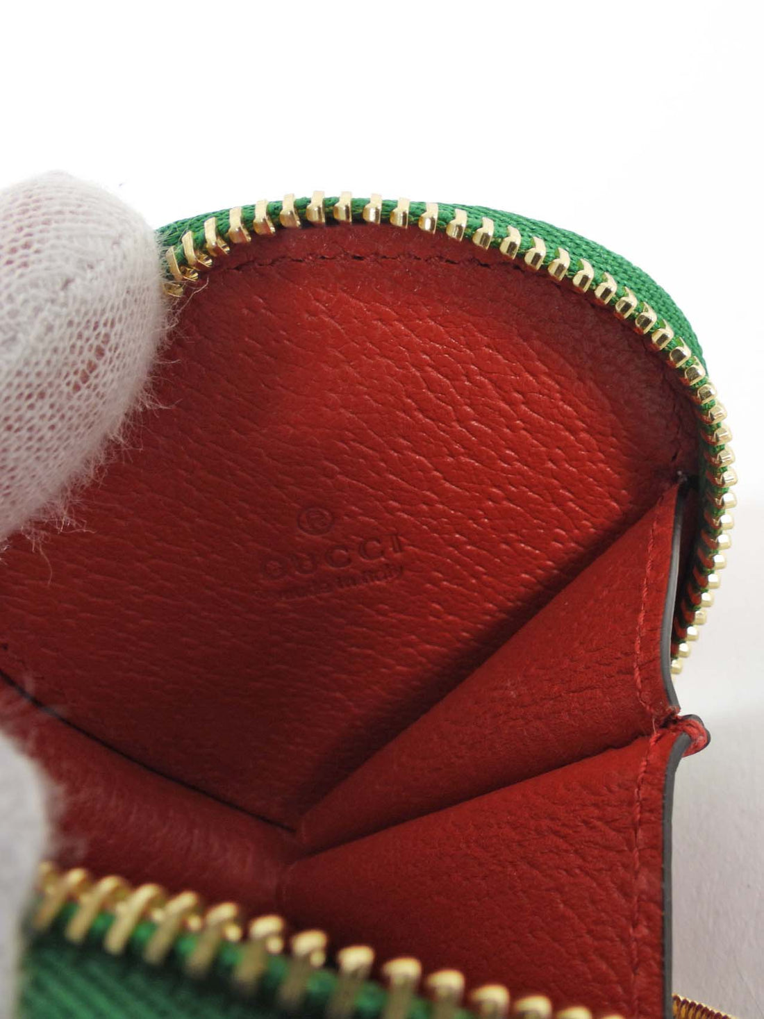 Gucci 2022 Fruttini Leather Strawberry Zip Coin Case Keyring Bag Charm