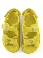 Chanel Tweed CC Embellished Dad Sandals - 36.5C / US 7.5