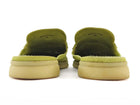 Loro Piana Lime Green Babouche Charms Walk Flat Suede Mules - 38