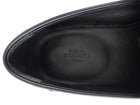 Hermes Destin Black Leather and Grey Toile Kelly Lock Loafers - 37