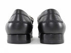 Hermes Destin Black Leather and Grey Toile Kelly Lock Loafers - 37