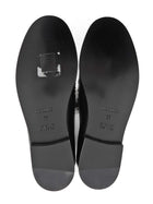 Hermes Destin Black Leather and Grey Toile Kelly Lock Loafers - 37