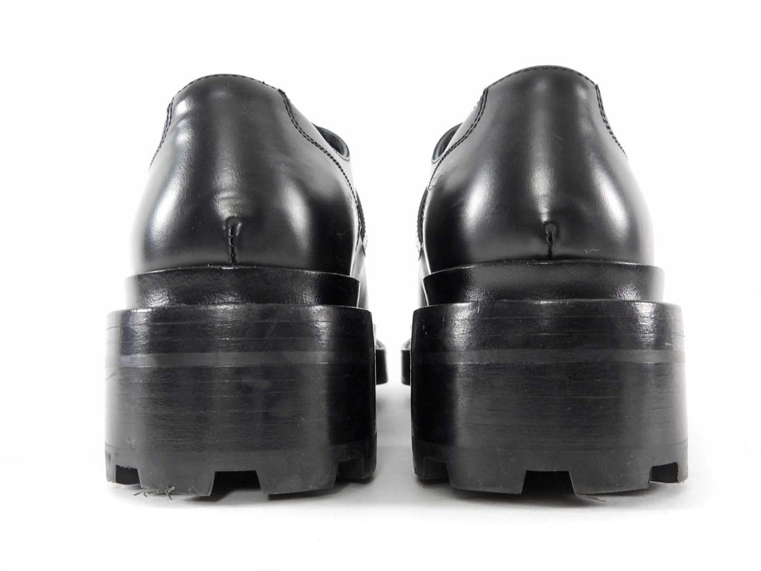 Hermes Leather First Derby Black Leather Kelly Lock Oxford Shoes - 37