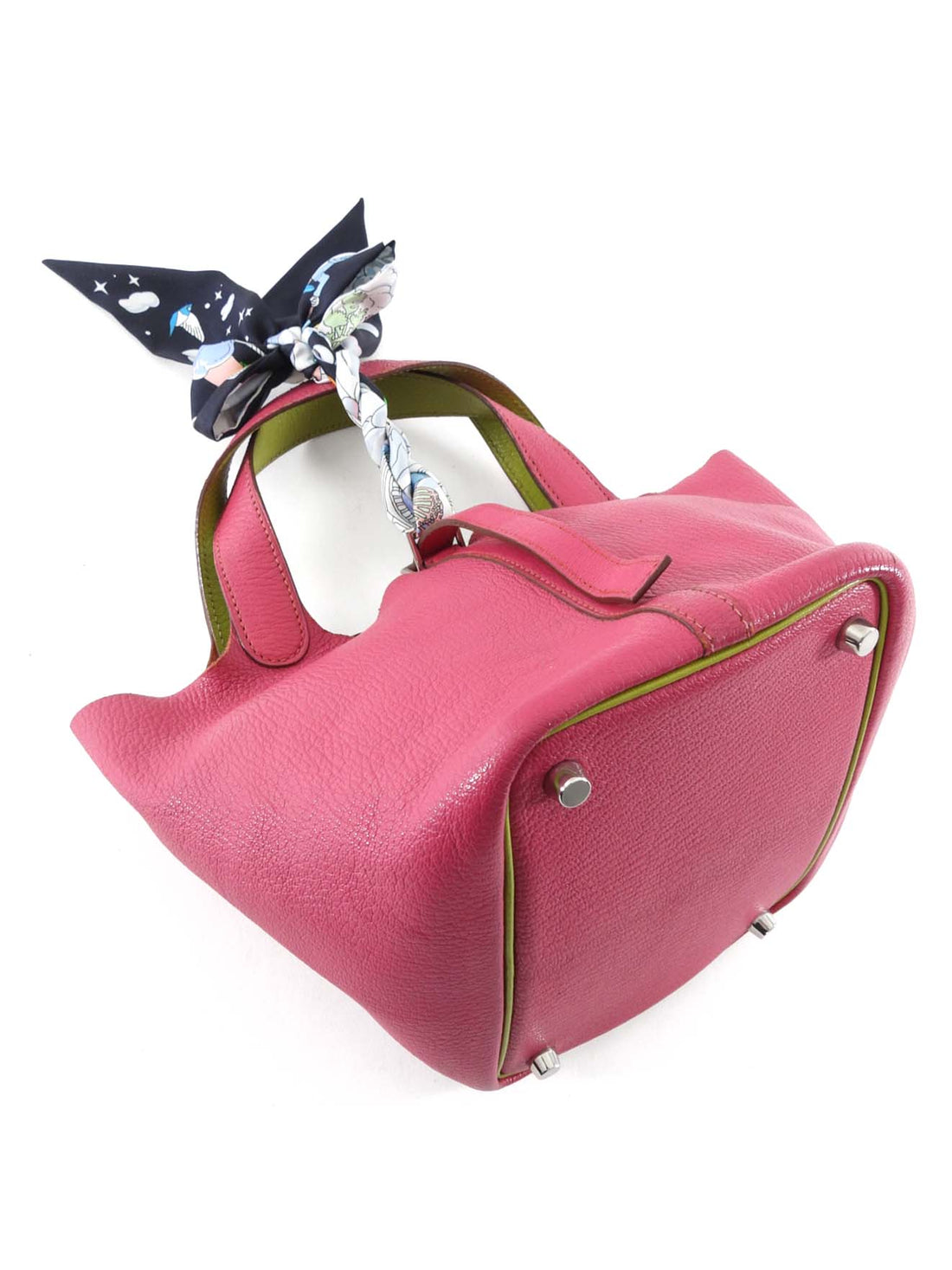 Hermes Picotin 18 Bicolour Pink Chevre Rose Tyrien / Green Vert Anis Bag