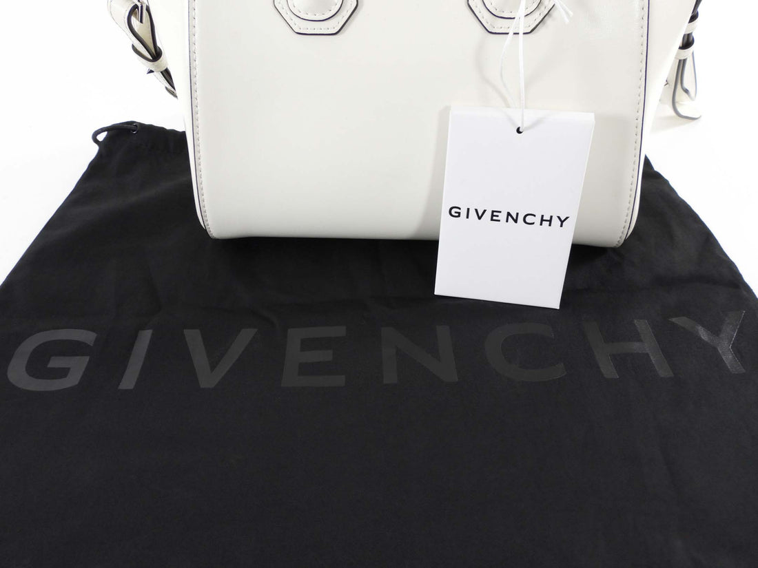 Givenchy Ivory Leather Mini Antigona Two Way Tote Bag