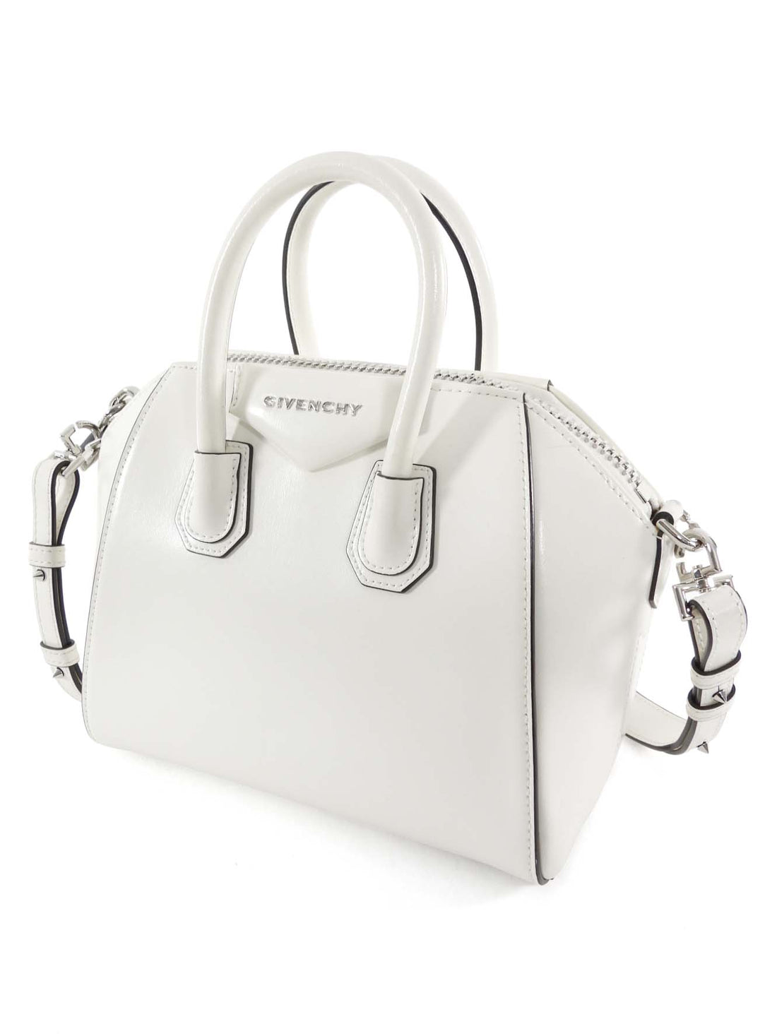 Givenchy Ivory Leather Mini Antigona Two Way Tote Bag