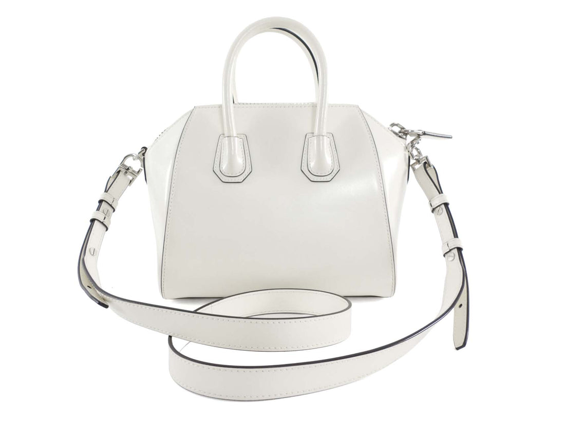 Givenchy Ivory Leather Mini Antigona Two Way Tote Bag