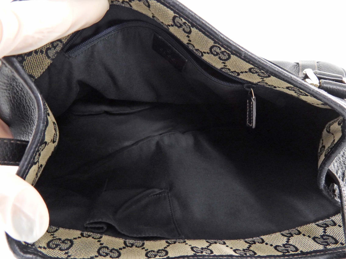 Gucci Navy Grained Leather Abbey Tote