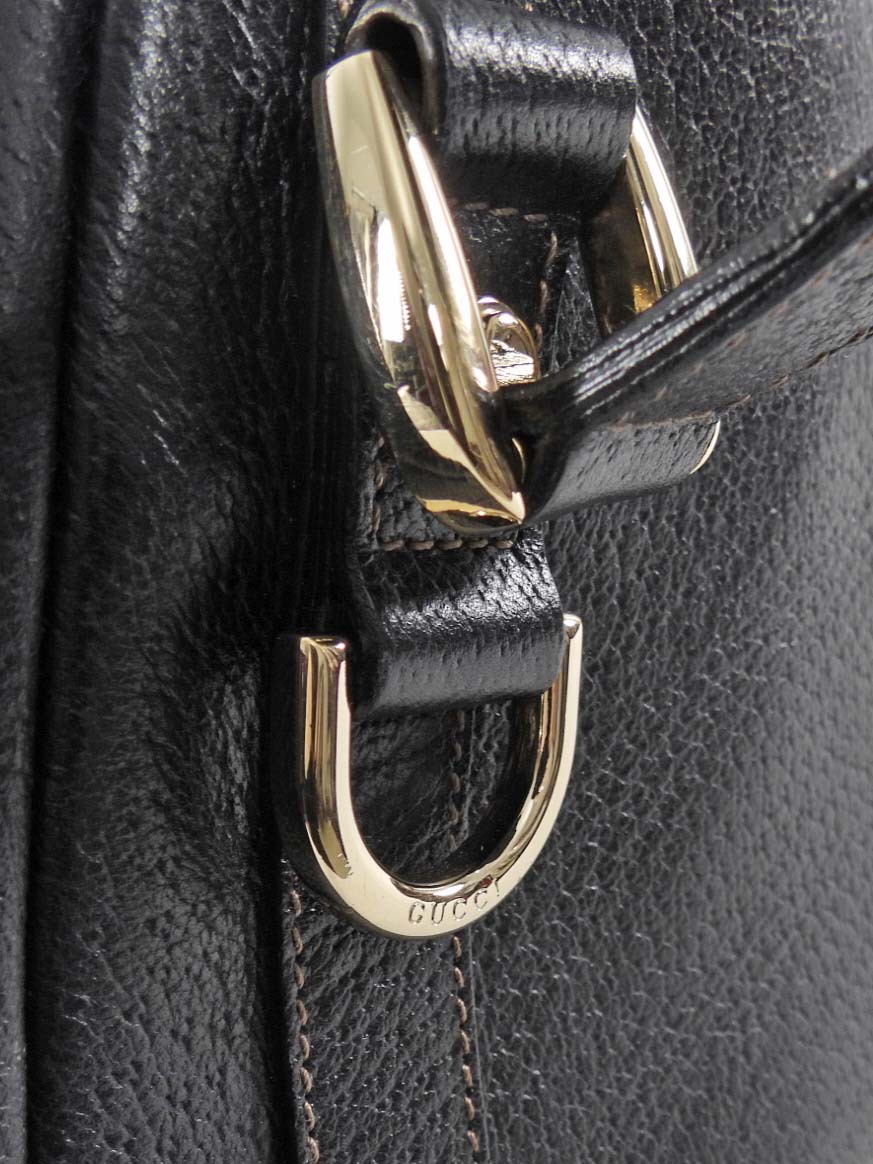 Gucci Navy Grained Leather Abbey Tote