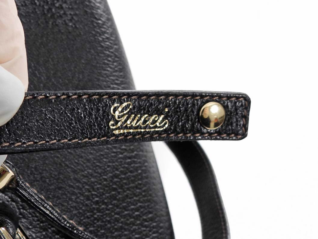 Gucci Navy Grained Leather Abbey Tote