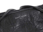 Saint Laurent Black Croc Embossed Leather YSL Tassel Logo Small Festival Backpack