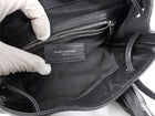 Saint Laurent Black Croc Embossed Leather YSL Tassel Logo Small Festival Backpack