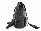 Saint Laurent Black Croc Embossed Leather YSL Tassel Logo Small Festival Backpack