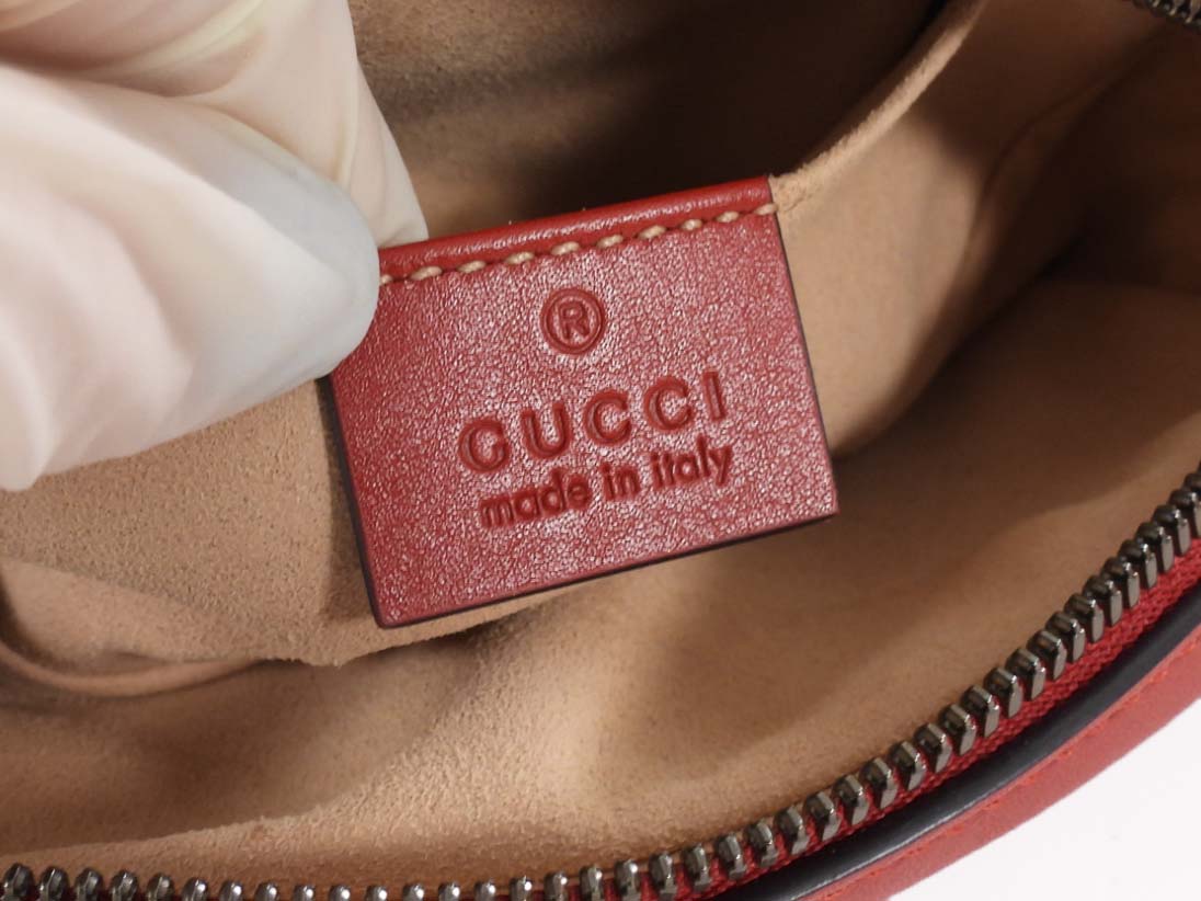 Gucci Chevron Quilted Leather GG Marmont Belt Bag