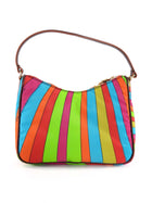 Emilio Pucci Yummy Stripe Print Nylon Hobo Shoulder Bag