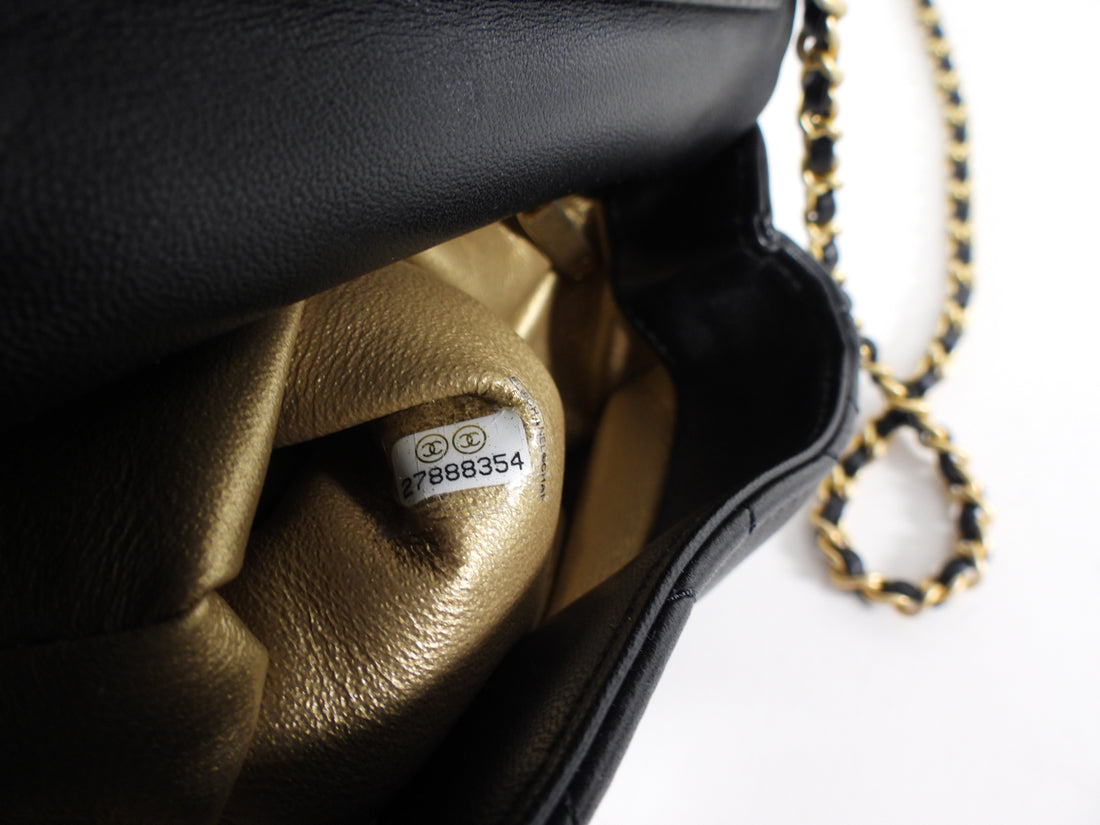 Chanel 19S Runway Black Quilted Lambskin Flap Double Side Pack Bags