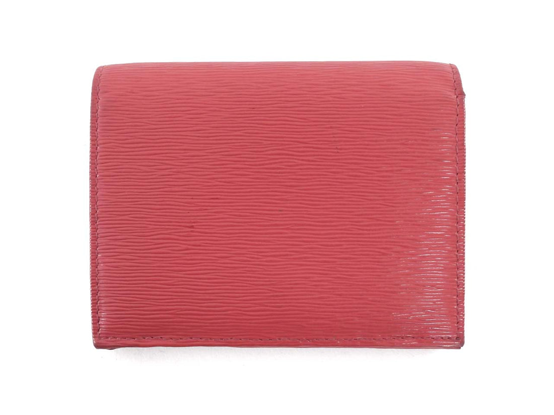 Prada Pink Saffiano Leather Bifold Compact Wallet