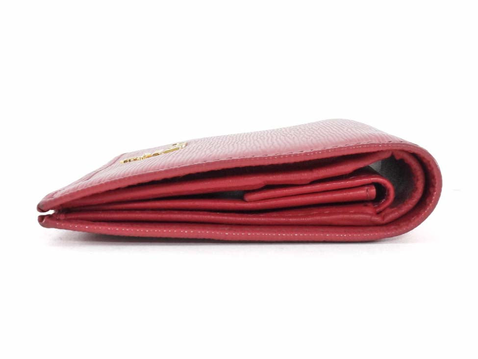Prada Pink Saffiano Leather Bifold Compact Wallet
