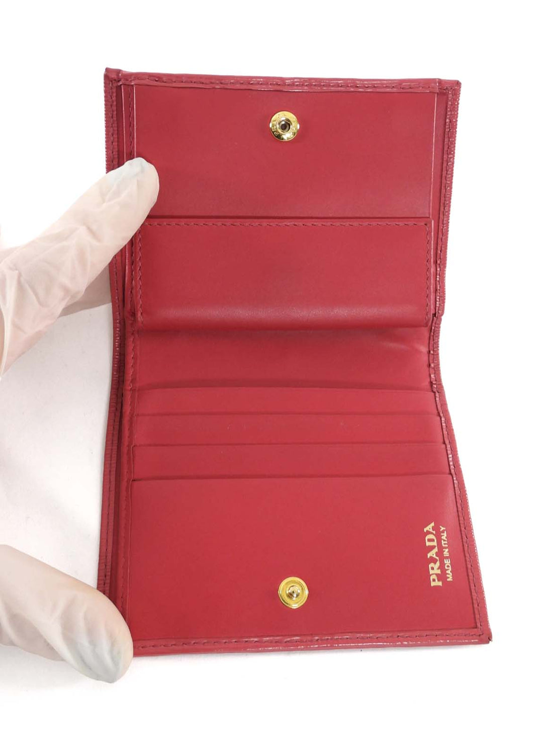 Prada Pink Saffiano Leather Bifold Compact Wallet