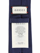 Gucci Navy Blue Iconic Stripe Bee Embroidered Henan Tie