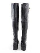 Dior Black D road Tall Leather Lace Up Over The Knee Boots - EU38