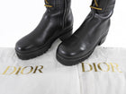 Dior Black D road Tall Leather Lace Up Over The Knee Boots - EU38
