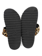 Louis Vuitton Leopard Print Calf Hair Bom Dia Logo Flat Sandals - 36