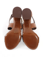 Louis Vuitton Cognac Brown Leather Monogram Canvas Ocean Drive Ankle Strap Sandals - 36.5