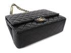 Chanel Black Lambskin CC Maxi Classic Double Flap GHW