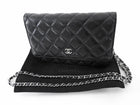 Chanel Black Caviar Leather CC Classic Wallet on Chain SHW