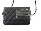 Chanel Black Caviar Leather CC Classic Wallet on Chain SHW