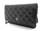Chanel Black Caviar Leather CC Classic Wallet on Chain SHW