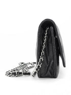 Chanel Black Caviar Leather CC Classic Wallet on Chain SHW