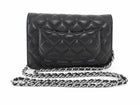 Chanel Black Caviar Leather CC Classic Wallet on Chain SHW